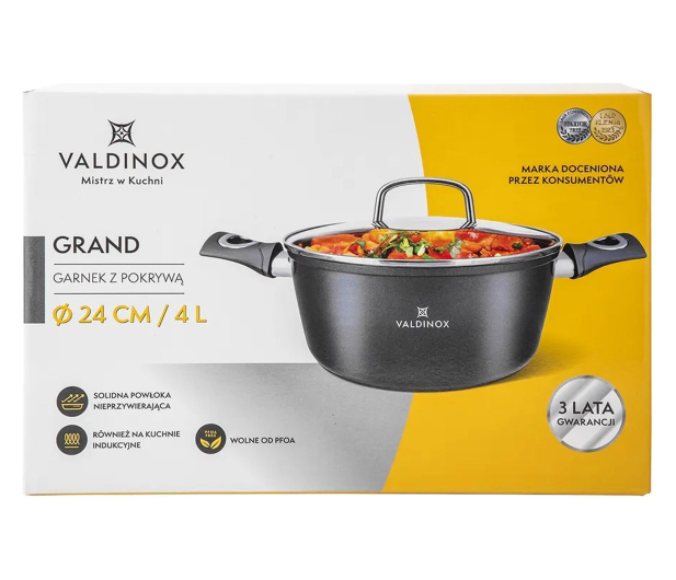 Altom Valdinox Grand garnek 24cm 4,0l. z pokrywą szklaną - 1580501 - zdjęcie 11